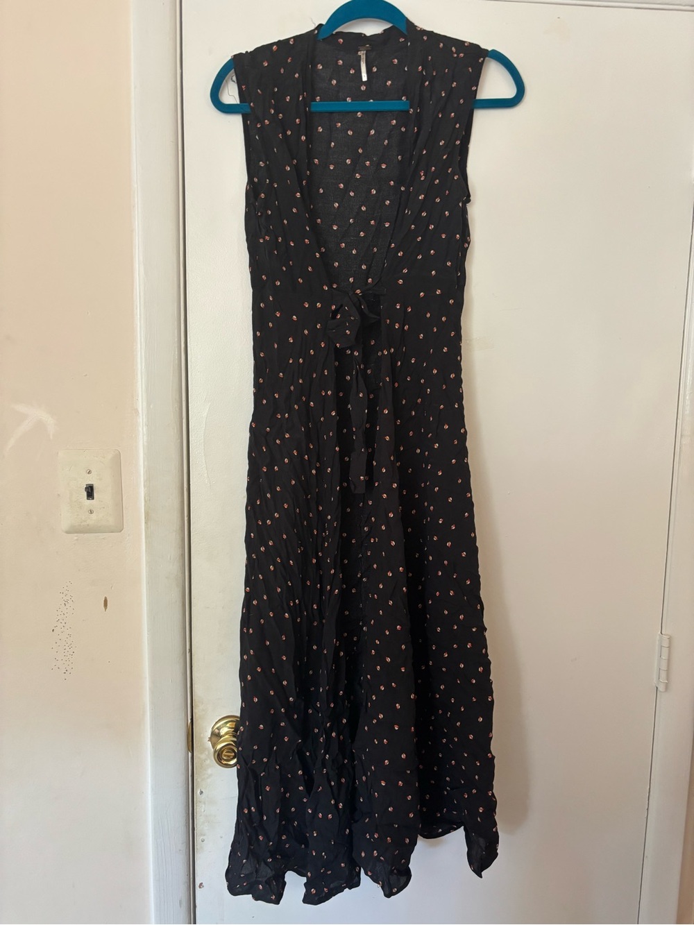 Free People Pink and Black Print Duster